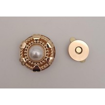 Angel Çanta Aksesuar Light Gold İncili Mıknatıslı Kilit No:86