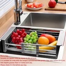 Pazly Siyah Paslanmaz Çelik Drenaj Rafı, 8.81x11.22-18.5x3.7 İnç, Dikdörtgen Lavaboya Uygun Siyah