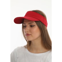 Uv Koruyuculu Unisex Siperlikli Kırmızı Şapka Kırmızı
