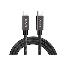 Solid 100w 5a Type C To Type C Hızlı Şarj Ve Data Kablosu Halat Örgülü Space Gray Mbt 2 Metre Standart