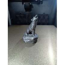 Uluyan Kurt Figürü Dekoratif 3d Baskı Kaya Tabanlı Heykel