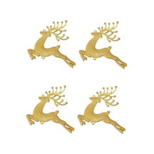 Gold Renk Yılbaşı Çam Ağacı Geyik Süs 14 Cm 4 Adet Diğer