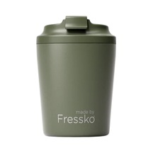Made By Fressk Piccolo Yalıtımlı Yeniden Kullanılabilir Kahve Bardağı, Sip, Haki, 118 Ml Bpa İçermez, Sıcak Ve Soğuk İçecekler İçin, Ölçü Çizgileri, Kafelere Uygun Tasarım, Haki