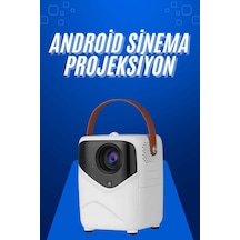 Hd Ayaklı Portatif Projeksiyon Cihazı Android İşlemcili Sinema Projektörü Tkdytgsyjonkkwpfkqy