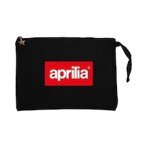 Aprilia Logo Siyah Clutch Astarlı Cüzdan / El Çantası