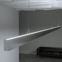 Led Kanal Alüminyum Profil Çift Yönlü Sarkıt Kasa 28x33mm 2 Metre 2144 Çf Pleksi Cam Yan Kapak