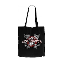 Amon Amarth Black and Red Siyah Kanvas Bez Çanta Siyah