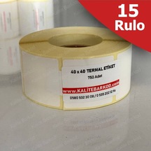 40X40 Termal Etiket 15 Rulo Barkod Etiket Kalite Barkod