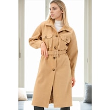 Z9777 Dewberry Bayan Palto-camel Camel