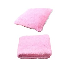 2 Li Set Battaniye Ve Minder Kedi Uyku Yatağı Minderi Pembe