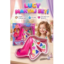 Lucy İkili Topuklu Ayakkabı Şeklinde Tasarımlı 5 Farklı Renk Boyalı Eğitici Oyuncak Makyaj Seti 1