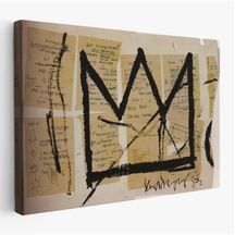 Harita Sepeti Jean Michel Basquiat Notlar Ve Taç Eseri Kanvas Tablo-5001-125x210
