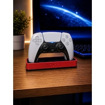 Veriqo 3d Ps5 Dualsense Şarj Ve Stand Ünitesi Playstation 5 Kontrolcü Masaüstü Düzenleyici Standı Kırmızı