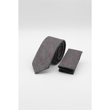 İmza Antrasit - Bordo Desenli 6 Cm Kravat 1090255110