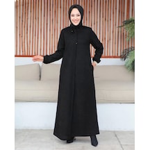 Şönil Kumaş Kışlık Comfort Ferace / Siyah - F0501 Siyah