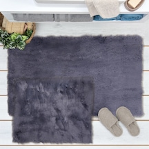 Soft Venüs Post 2'li Klozet Takımı - Antrasit - 60x100 Cm + 50x60 Cm Çok Renkli