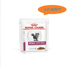 Royal Canin Renal Etli / Sığır Etli Böbrek Hastalığı İçin Kedi Konserve / Poşet Mama 12 X 85 Gr Kutu