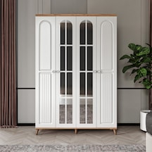 Bohem 4 Kapaklı Aynalı Komple Mdf Gardırop - Elbise Dolabı