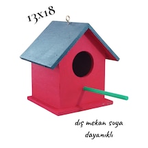 Ahşap Kuş Evi Vernikli Dış Mekan Suya Dayanıklı Kuş Yuvası 13x18