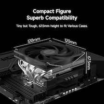 Rc600-67 Cpu Hava Soğutucu, 6 Isı Borusu Aghp Teknolojisi , Çift 120mm Pwm Fan, 1550 Rpm, Amd Am4/am5 & Intel Lga1700/1851/1200/1151/1150 Uyumlu