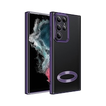 Ekılıf - Samsung Galaxy S24 Ultra Uyumlu Kılıf Kamera Korumalı Logo Gösteren Omega Kapak - Derin Mor