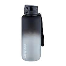 Uzspace 1500ml Mega Boy Soft Touch Çift Renk Motivasyon Tritan Su Matarası Siyah-beyaz Çok Renkli