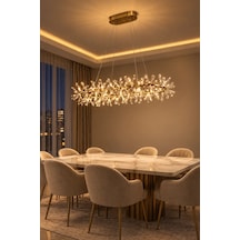 Modern Premium Gold Sarkıt Avize Dekoratif Halka Tasarım Yemek Odası Avizesi 22xg4