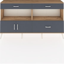 Arges Konsol 2 Raflı 3 Çekmeceli 2 Kapaklı 176x30x99 Çam-antrasit Çam-antrasit Arges Konsol 2 Raflı 3 Çekmeceli 2 Kapaklı 176x30x99 Çam-antrasit Çam-antrasit
