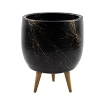 Gold Mermer Efektli 3 Ayaklı Saksı - 19 Cm
