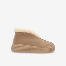Honeybeige Bot Kadın 40g8 Frau Waxyfur Desert Boot Wıth Fur On Platform