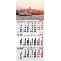2026 Yılı Gemici Takvimi-galata Kulesi ,galata Köprüsü Ve Vapur