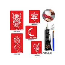 Hint Kınası Ve Şablonla Geçici Dövme Yapma Seti Set 34