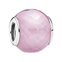 Nur Silver Pembe Murano Gümüş Charm Nur-bl00715