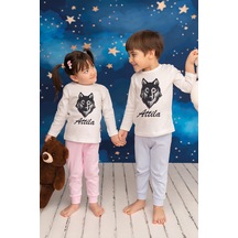 Pia Baby İsme Özel Erkek Çocuk 2 Adet Pijama Takımı %100 Pamuk Penye İsim Baskılı Kişiye Özel Kreş Pijaması Hediye Seti 20168s15pi Krem