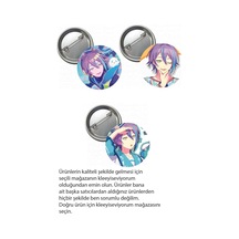Hatsune Miku Pjsekai Project Sekai Colorful Anime Buton Rozet 3 Adet 37mm Kamishiro Rui Altın - Beyaz - Siyah