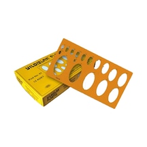 Yıldızlar 067 Daire Şablonu Elipsli Cetvelli 25 CM Büyük Turuncu