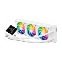AERSTONE Coolvision 360mm LCD Ekranlı INTEL AMD uyumlu SIVI Soğutucu (BEYAZ)