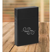 Bk Gift Kişiye Özel Siyah Slim Boy Metal Sigara Kutusu-3