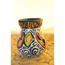 Buhardanlık Seramik El İşi Çini Motifli Buhurdanlık Mini Yeşil