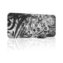 Kaligrafi Dikişli Kenar Oyuncu Gaming Mouse Pad Kauçuk Kaymaz Taban Mousepad Siyah, 70x30 Xl