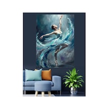 Su İçinde Dans Eden Balerin Yağlı Boya Dokulu Kanvas Tablo Canvas Tablosu