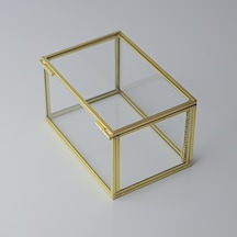 Cam Kutu Pirinç & Gold 15x10x8cm