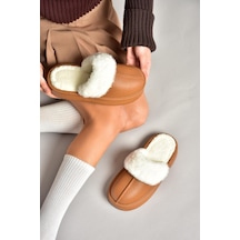 Fox Shoes T918264209 Kahverengi İçi Peluş Kadın Terlik Kahverengi