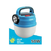 Powergold Pg-200 Solar Şarj Sistemli 50w Kamp Lambası Mavi