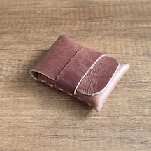 Sumerian Leather Craft Minimalist Deri Kartlık Tarçın Anahtarlık Hediye Tarçın
