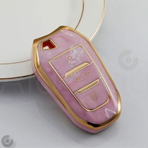 Peugeot 208 308 508 2008 3008 5008 Elektroliz Tpu Anahtar Kılıfı Pembe