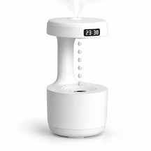 Anti Gravity Su Damlası Efektli Ultrasonik Hava Nemlendirici 600 Ml Dijital Ekran, Gece Işığı Ve Usb Kullanım