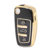 Gma Keys Audi A1 A3 8p 81 A4 A5 B6 B7 B8 A6 A7 C5 C6 4f Q3 Q5 Q7 Anahtar Kılıfı Siyah Gold Renk