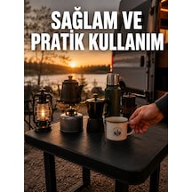 Katlanır Plastik Kamp Masası Hafif Taşınabilir Piknik Masası - Lisinya Siyah