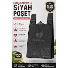 Ekstra Kalın Siyah Poşet 40x75 Cm Dayanıklı Dökme Poşet 3 Kg